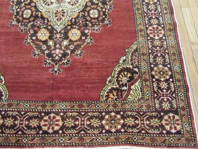5′ x 16′ Turkish Oushak Burgundy Vintage Runner Rug Traditional Wool