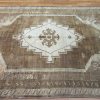 7′ x 10′ Turkish Brown Vintage Rug Transitional Wool
