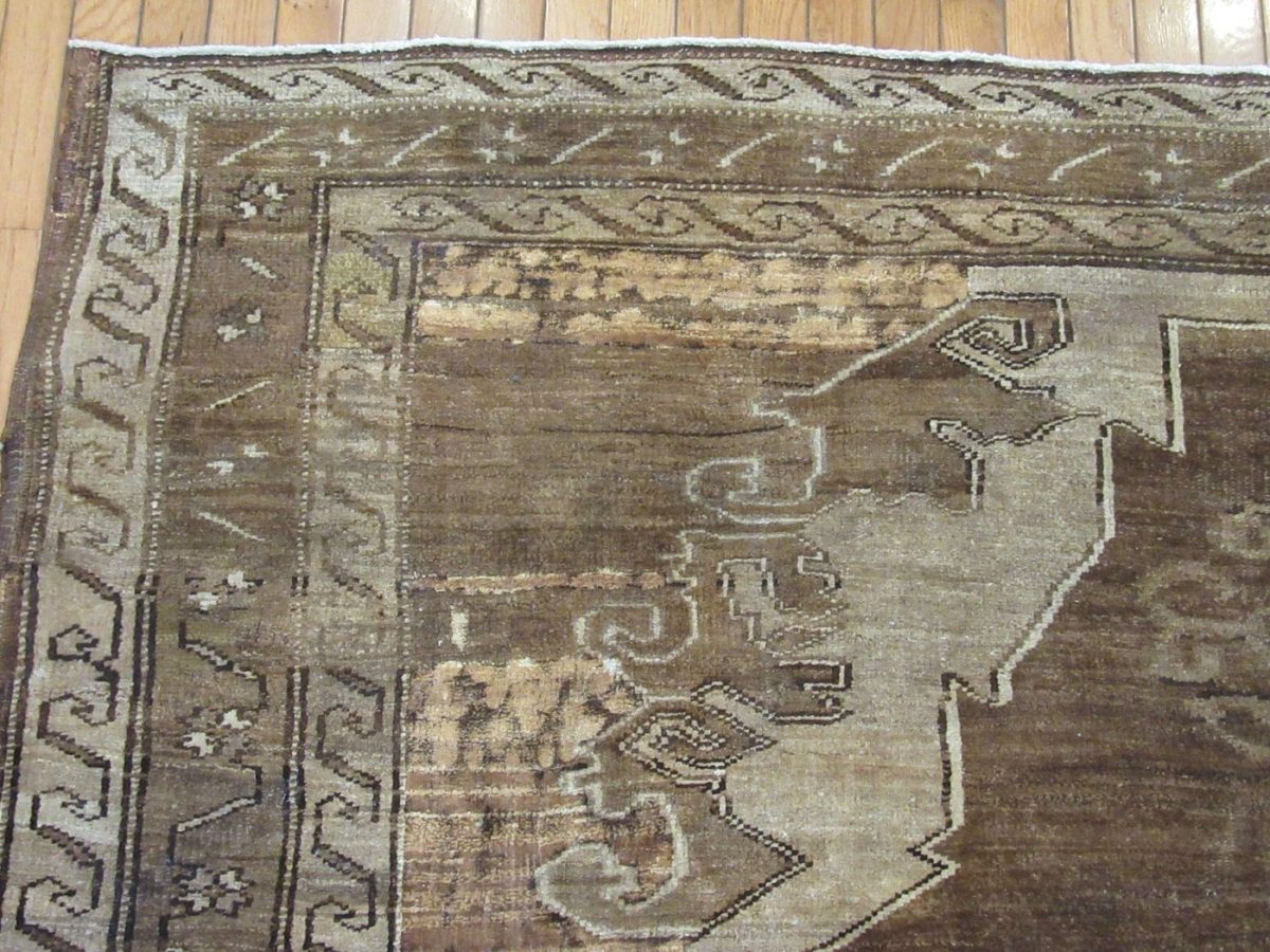 7′ x 10′ Turkish Brown Vintage Rug Transitional Wool