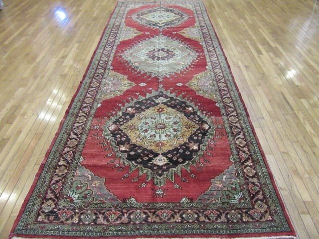 5′ x 14′ Turkish Oushak Red Vintage Rug Traditional Wool