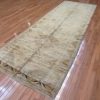 5′ x 14′ Muted Sage and Gold Hand-Knotted Vintage Turkish Oushak Runner – Traditional Wool