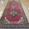 5′ x 13′ Turkish Oushak Red Vintage Rug Traditional Wool