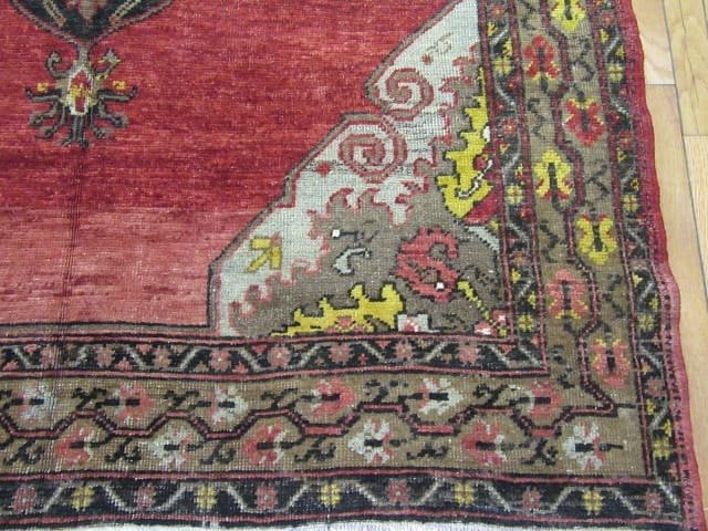 5′ x 13′ Turkish Oushak Red Vintage Rug Traditional Wool