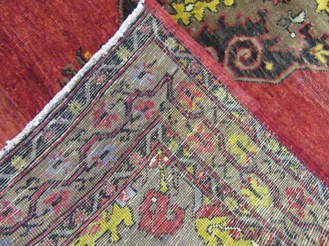 5′ x 13′ Turkish Oushak Red Vintage Rug Traditional Wool