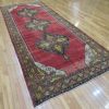 5′ x 13′ Turkish Oushak Red Vintage Rug Traditional Wool