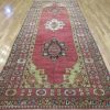 5′ x 13′ Turkish Oushak Red Vintage Rug Traditional Wool