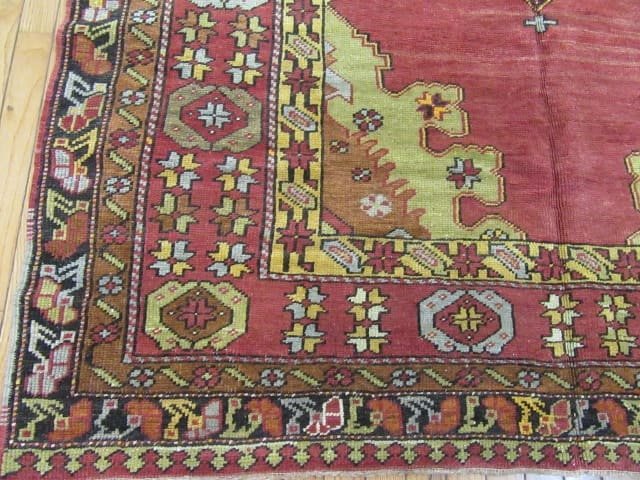 5′ x 13′ Turkish Oushak Red Vintage Rug Traditional Wool