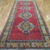 5′ x 12′ Turkish Oushak Red Vintage Rug Traditional Wool