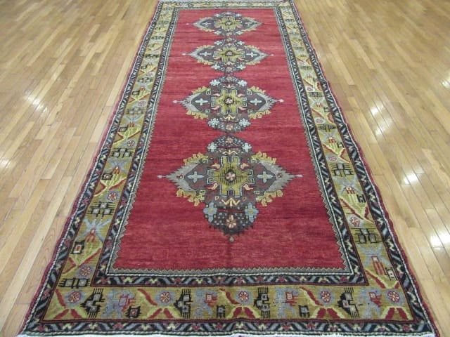 5′ x 12′ Turkish Oushak Red Vintage Rug Traditional Wool