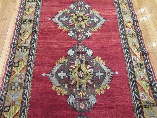 5′ x 12′ Turkish Oushak Red Vintage Rug Traditional Wool