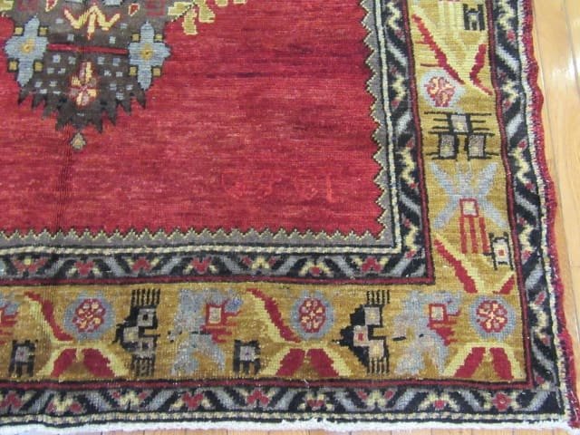 5′ x 12′ Turkish Oushak Red Vintage Rug Traditional Wool
