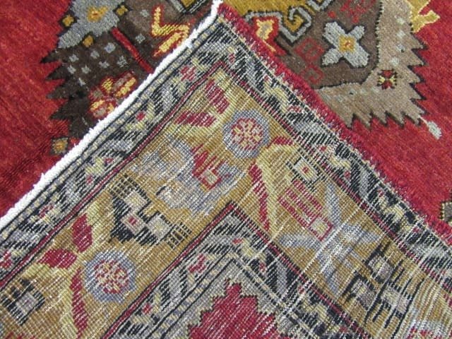 5′ x 12′ Turkish Oushak Red Vintage Rug Traditional Wool