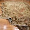7′ x 12′ Beige Fine Hand-Knotted Turkish Oushak Rug – Vintage Wool