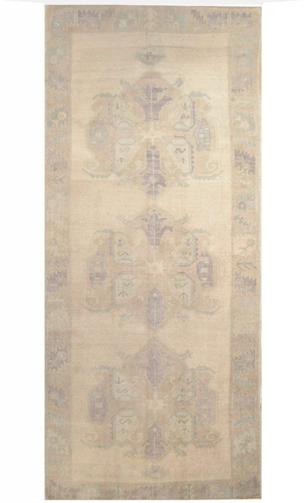 5′ x 12′ Beige Fine Hand-Knotted Turkish Gallery Rug – Transitional Wool