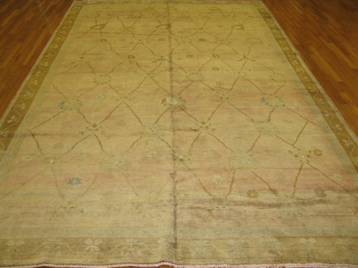 8′ x 12′ Turkish Kars Beige Vintage Rug – Transitional Hand-Knotted Wool - 1 8′ x 12′ Turkish Kars Beige Vintage Rug – Transitional Hand-Knotted Wool