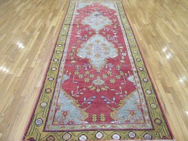 5′ x 12′ Turkish Red Vintage Runner Rug – Traditional Hand-Knotted Wool