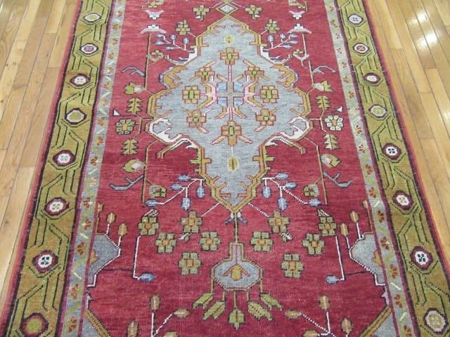 5′ x 12′ Turkish Red Vintage Runner Rug – Traditional Hand-Knotted Wool