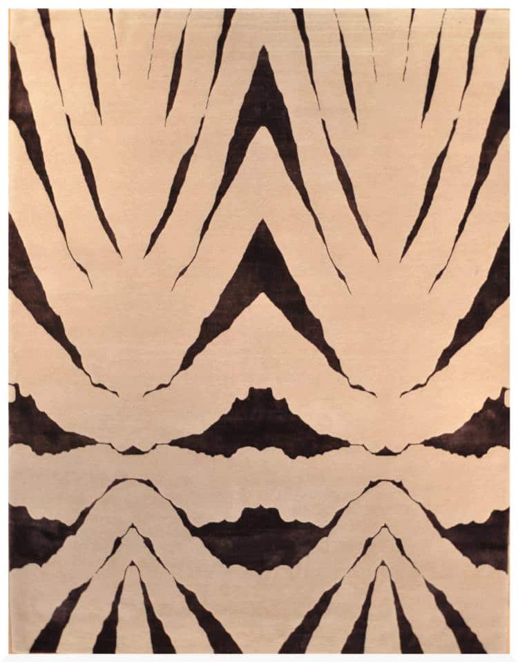 8′ x 10′ Beige Fine Hand-Knotted Tibetan Rug – Transitional Wool