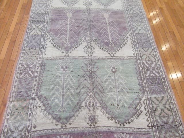 5′ x 14′ Turkish Gray Vintage Tribal Runner Rug – Hand-Knotted Wool