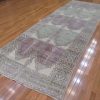 5′ x 14′ Turkish Gray Vintage Tribal Runner Rug – Hand-Knotted Wool