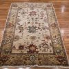4′ x 6′ Beige Fine Hand-Knotted Pakistan Sultanabad Rug – Traditional Wool
