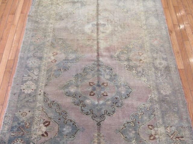 5′ x 12′ Vintage Turkish Oushak Soft Green Runner Rug – Hand-Knotted Wool
