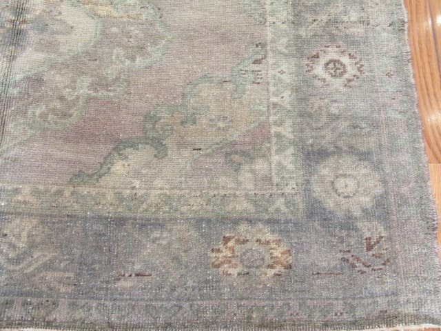 5′ x 12′ Vintage Turkish Oushak Soft Green Runner Rug – Hand-Knotted Wool
