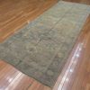 5′ x 12′ Vintage Turkish Oushak Soft Green Runner Rug – Hand-Knotted Wool