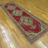 4′ x 11′ Vintage Turkish Oushak Red Vintage Runner Rug – Traditional Hand-Knotted Wool