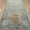 5′ x 10′ Turkish Oushak Blue-Gray Vintage Anatolian Rug – Traditional Hand-Knotted Wool