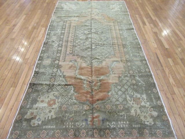 5′ x 10′ Turkish Oushak Blue-Gray Vintage Anatolian Rug – Traditional Hand-Knotted Wool