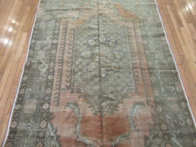 5′ x 10′ Turkish Oushak Blue-Gray Vintage Anatolian Rug – Traditional Hand-Knotted Wool