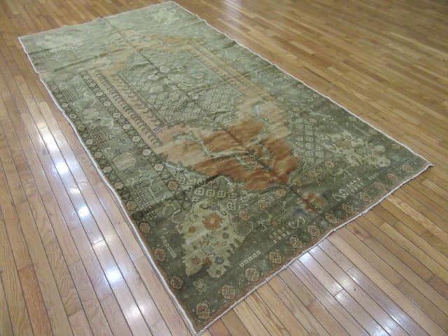 5′ x 10′ Turkish Oushak Blue-Gray Vintage Anatolian Rug – Traditional Hand-Knotted Wool