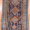 4′ x 6′ Deep Navy and Saffron Orange Hand-Knotted Antique Caucasian Shirvan Rug – Collector’s Wool