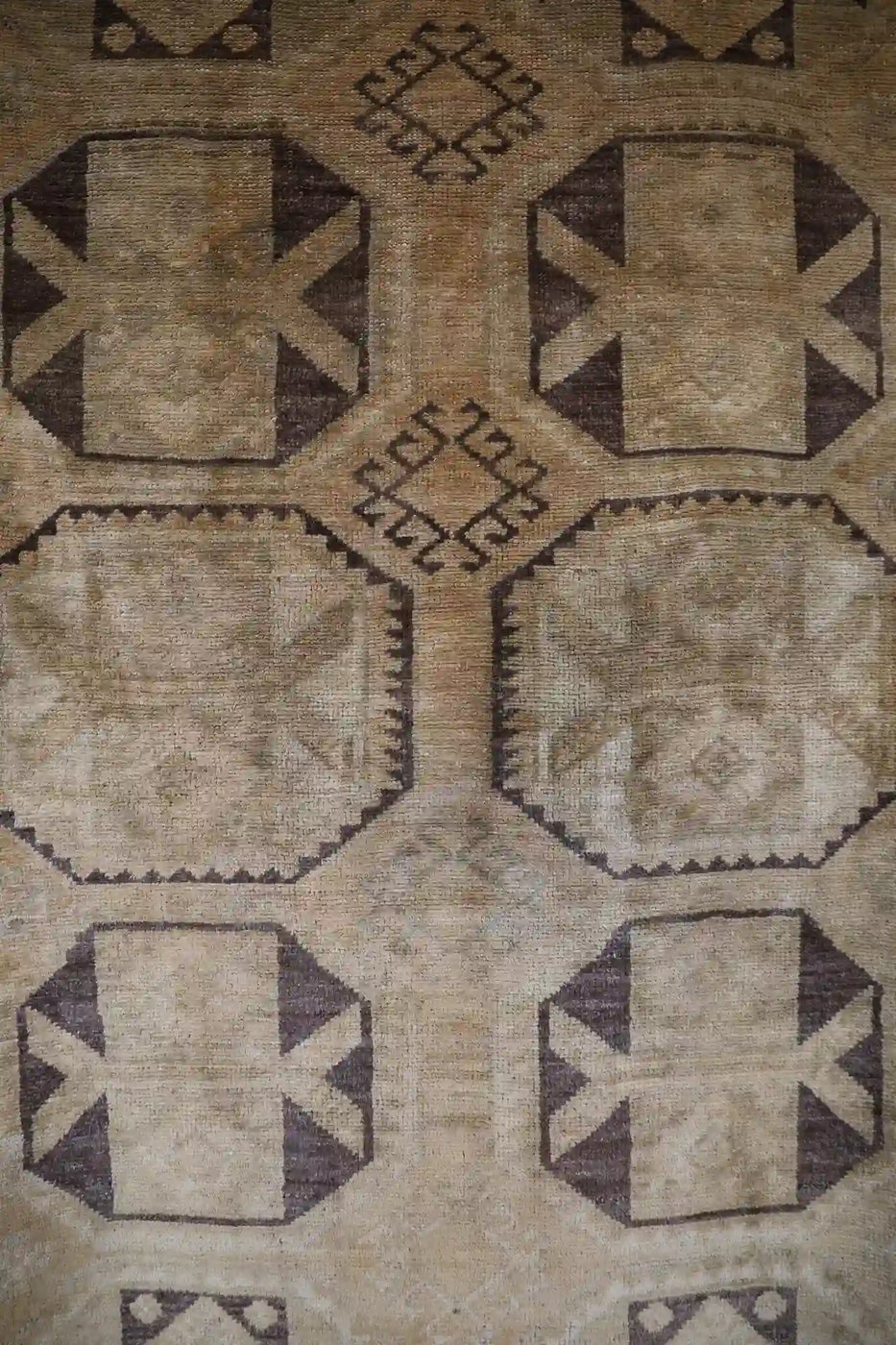 4′ x 14′ Beige Fine Hand-Knotted Vintage Turkish Oushak Runner – Traditional Wool