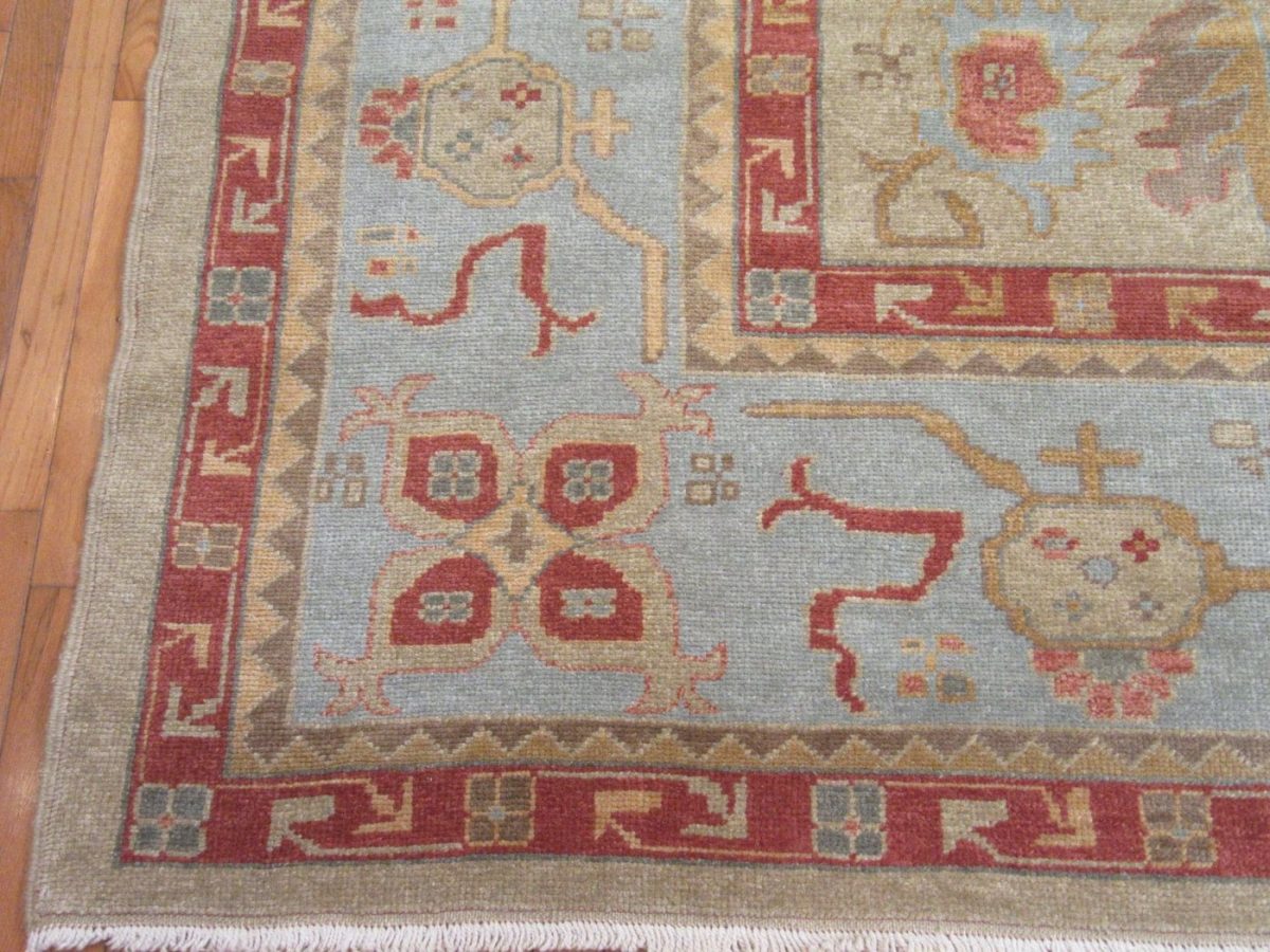 13′ x 16′ Turkish Ivory Oushak Rug – Vintage Hand-Knotted Wool