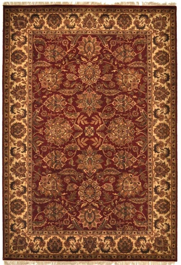 6′ x 9′ Red Fine Hand-Knotted Indian Persian Design Rug – Traditional Wool