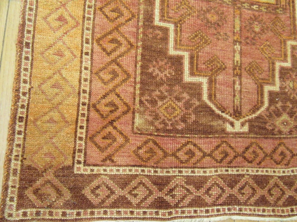 3′ x 14′ Turkish Oushak Rust Brown Vintage Runner Rug – Hand-Knotted Wool