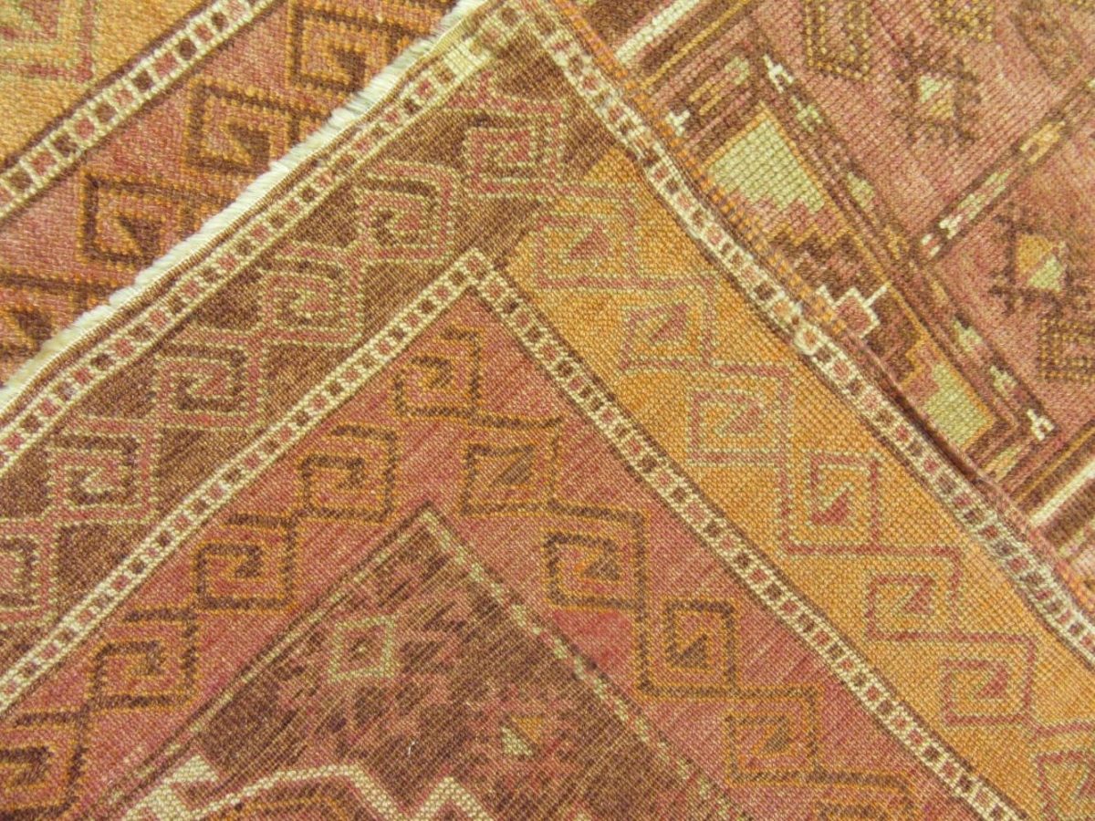 3′ x 14′ Turkish Oushak Rust Brown Vintage Runner Rug – Hand-Knotted Wool