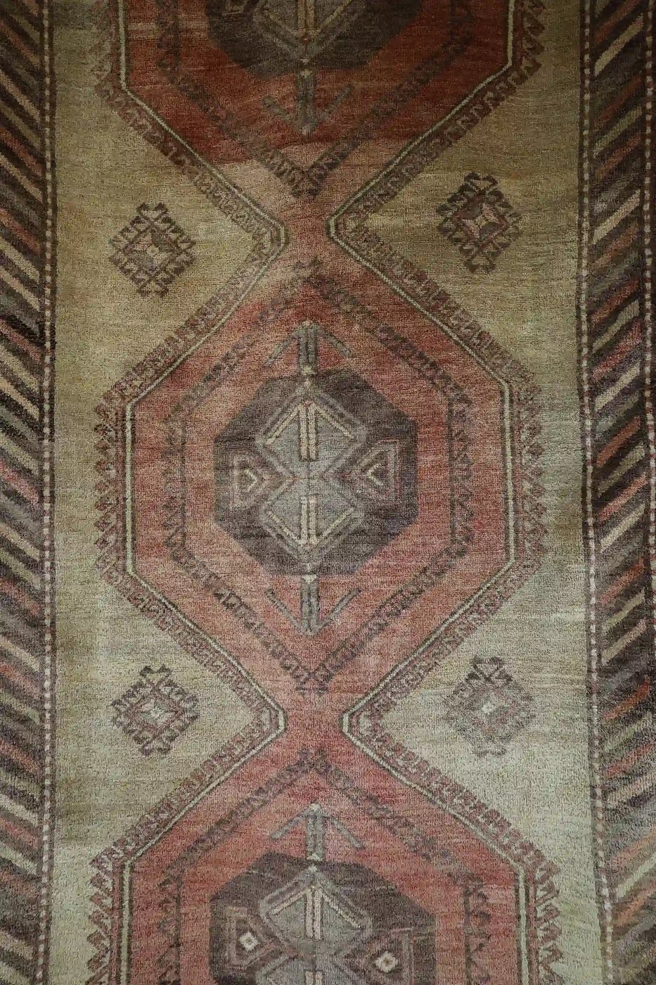 3′ x 13′ Beige Fine Hand-Knotted Vintage Turkish Oushak Runner – Traditional Wool