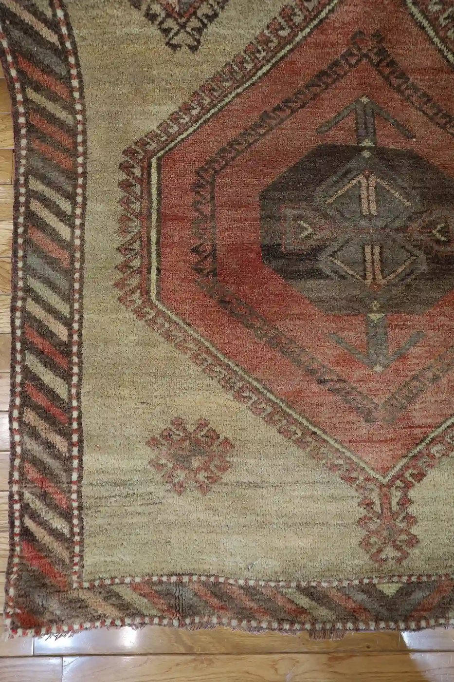 3′ x 13′ Beige Fine Hand-Knotted Vintage Turkish Oushak Runner – Traditional Wool