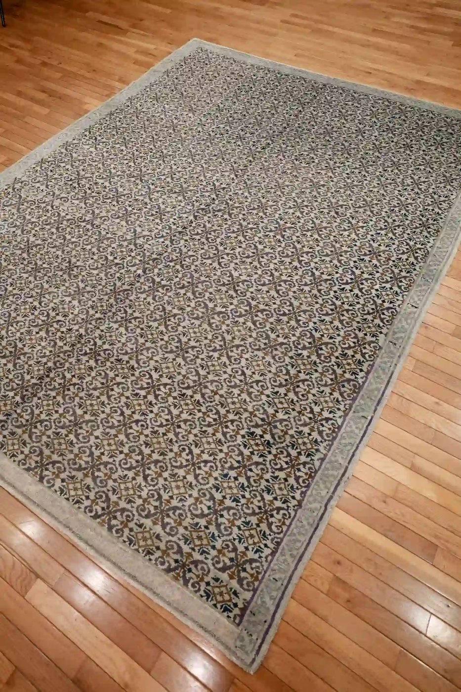 7′ x 9′ Beige Fine Hand-Knotted Turkish Oushak Rug – Traditional Wool