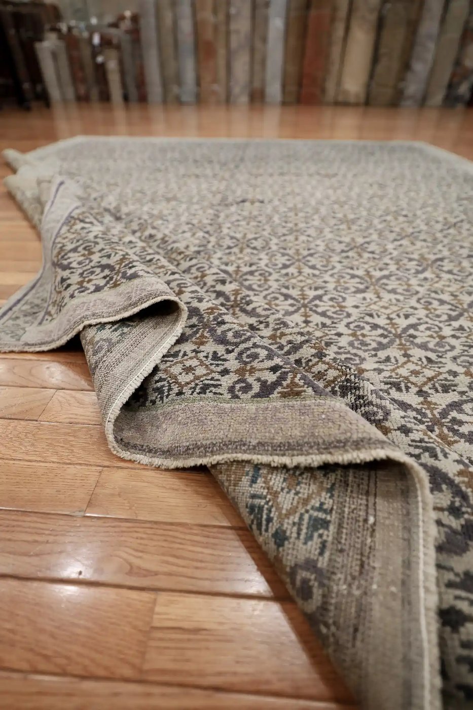 7′ x 9′ Beige Fine Hand-Knotted Turkish Oushak Rug – Traditional Wool