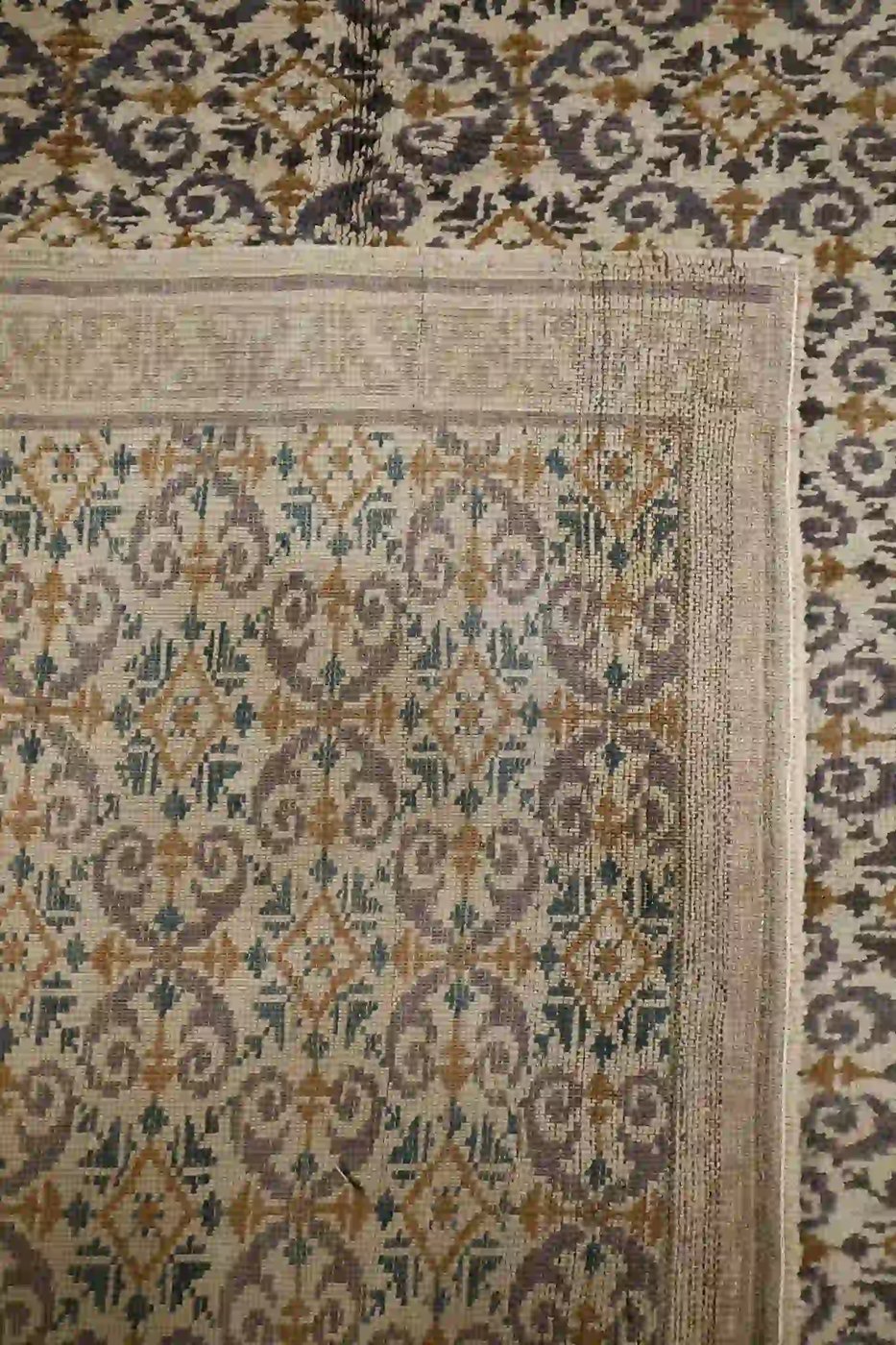 7′ x 9′ Beige Fine Hand-Knotted Turkish Oushak Rug – Traditional Wool