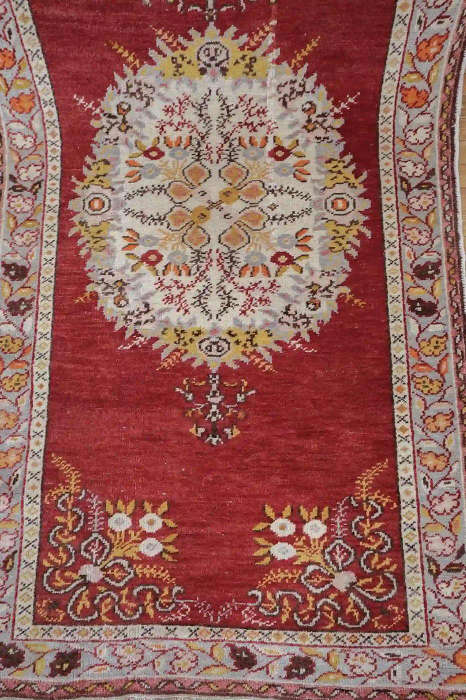 4′ x 15′ Red Fine Hand-Knotted Vintage Turkish Oushak Runner – Traditional Wool