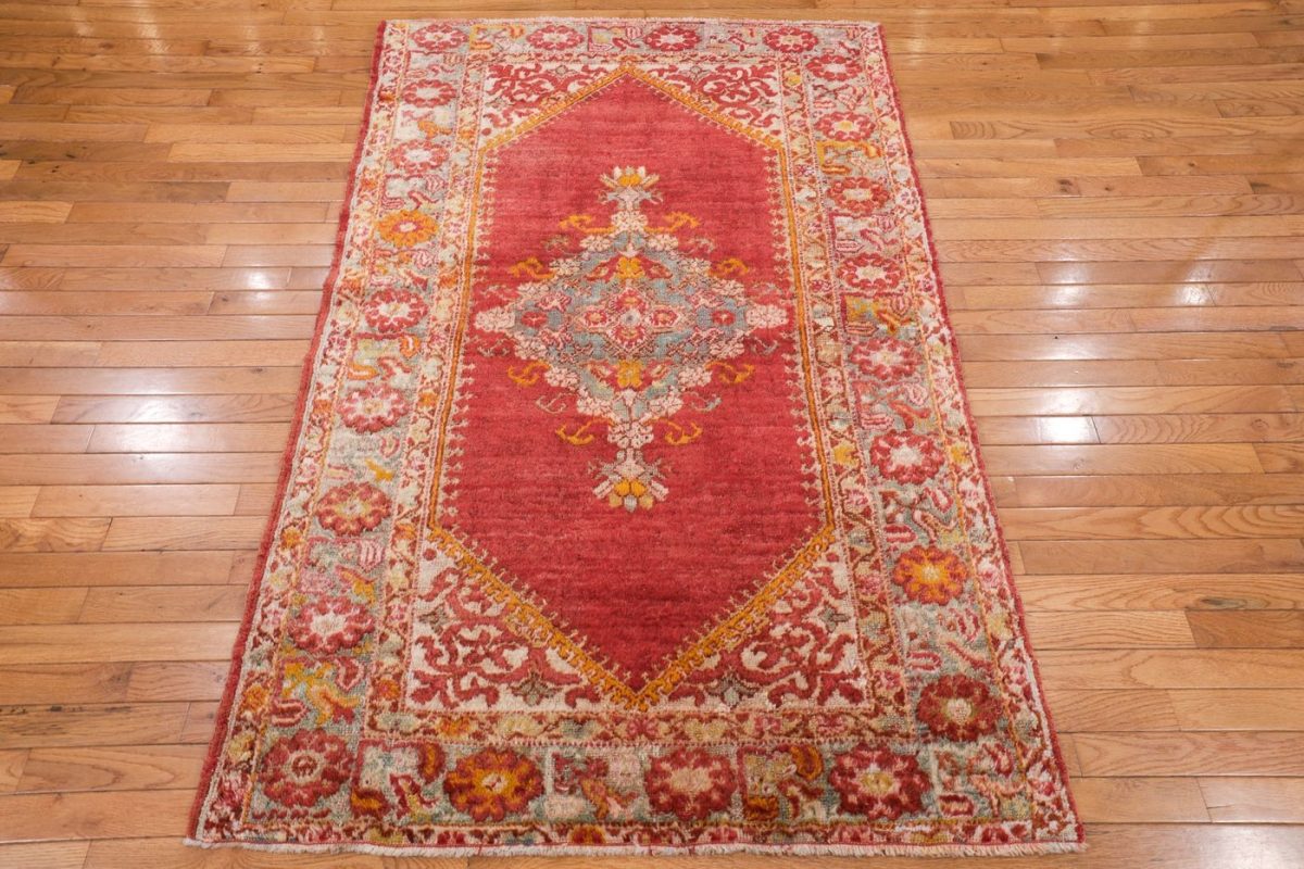 4′ x 6′ Rose Fine Hand-Knotted Turkish Oushak Rug – Traditional Wool