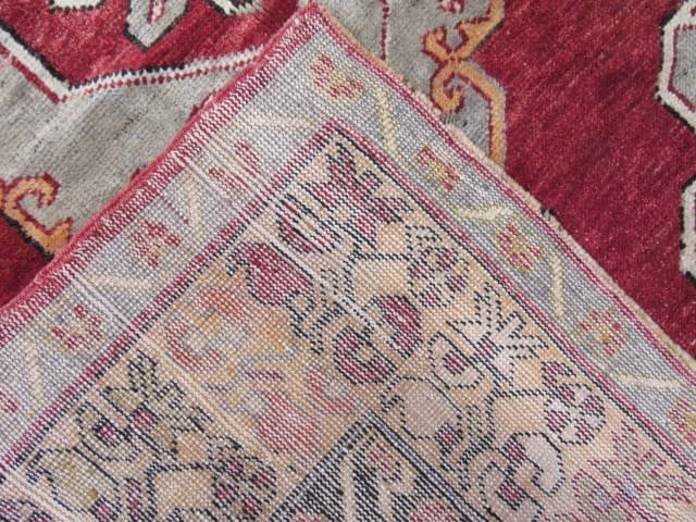 5′ x 12′ Vintage Turkish Oushak Red Double Medallion Runner Rug – Traditional Hand-Knotted Wool