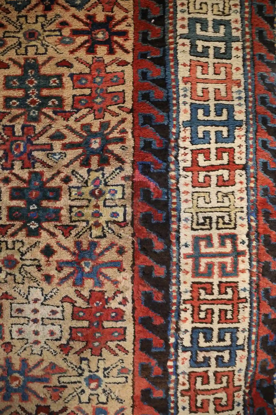 4′ x 10′ Beige Fine Hand-Knotted Caucasian Shirvan Runner – Traditional Wool