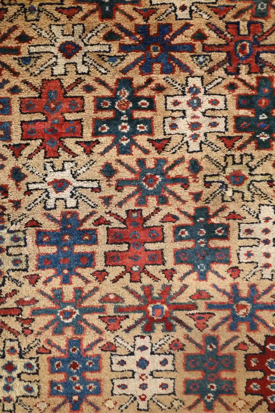 4′ x 10′ Beige Fine Hand-Knotted Caucasian Shirvan Runner – Traditional Wool