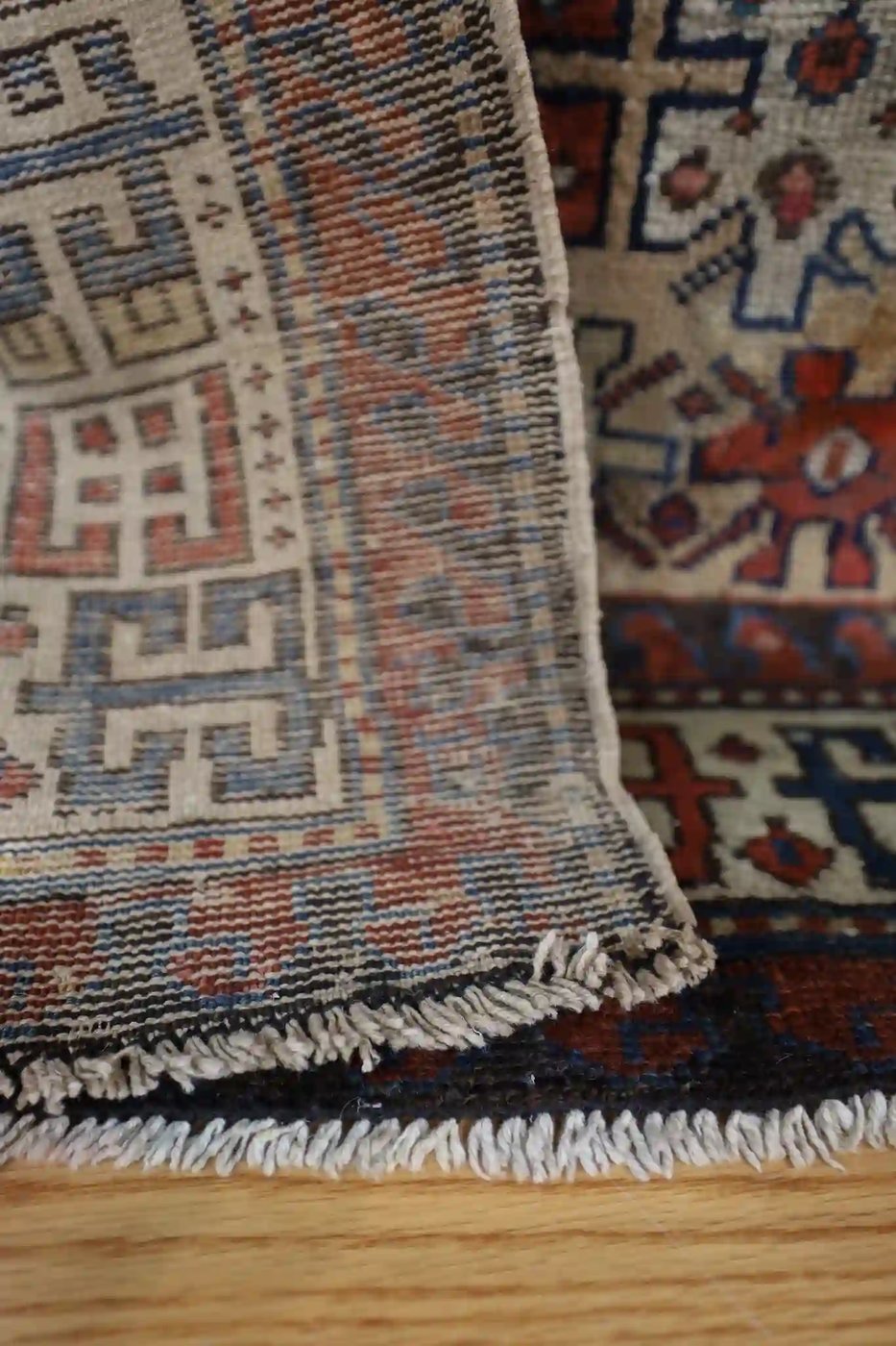 4′ x 10′ Beige Fine Hand-Knotted Caucasian Shirvan Runner – Traditional Wool